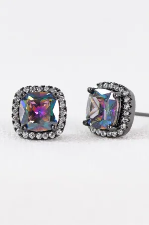 Black Mystic CZ Crystal Stud Earring *